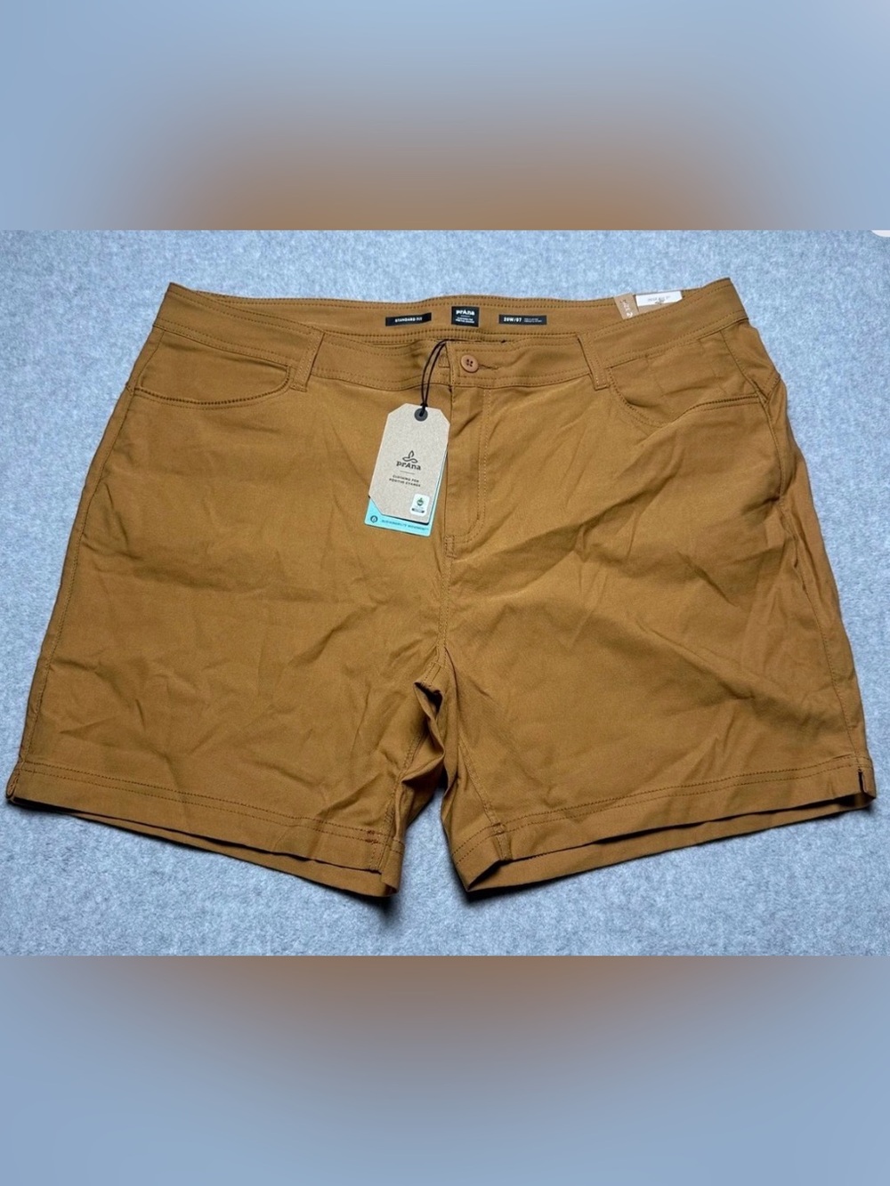 Prana Halle Short Plus II Womens 20W Earthbound Brown Hiking ReZion 7in Inseam